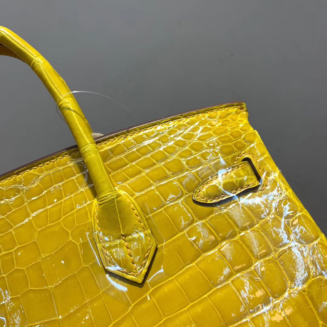 エルメス バーキン25 ミモザ クロコダイル ニロティカス シルバー金具
