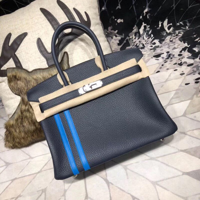 エルメス　バーキンオフィシエ25　ブルートンペット/ミコノス　トゴ/スイフト シルバー金具