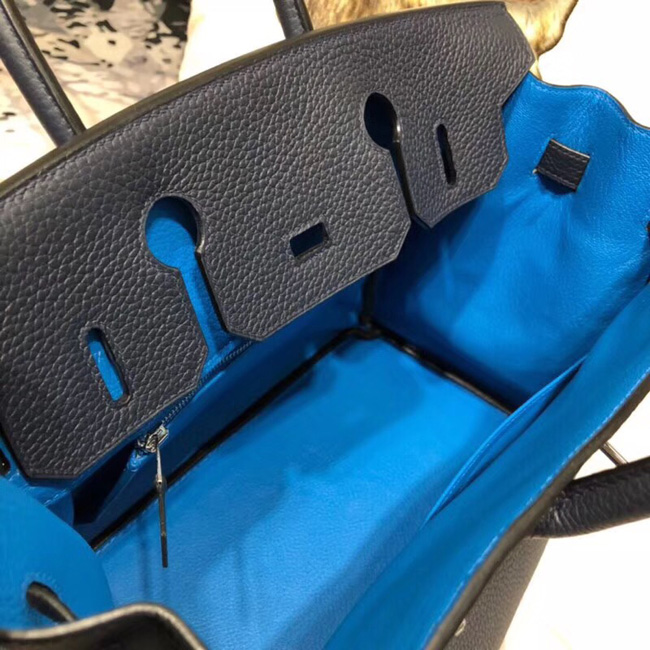 エルメス　バーキンオフィシエ25　ブルートンペット/ミコノス　トゴ/スイフト シルバー金具
