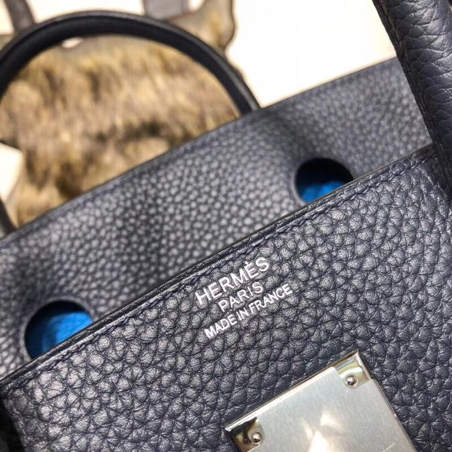 エルメス　バーキンオフィシエ25　ブルートンペット/ミコノス　トゴ/スイフト シルバー金具