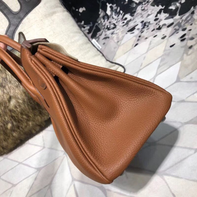 エルメス バーキンオフィシエ25 ゴールド/ジョーヌアンブル トゴ/スイフト シルバー金具