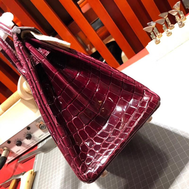 エルメス バーキン25 カシス クロコダイル ニロティカス ゴールド金具