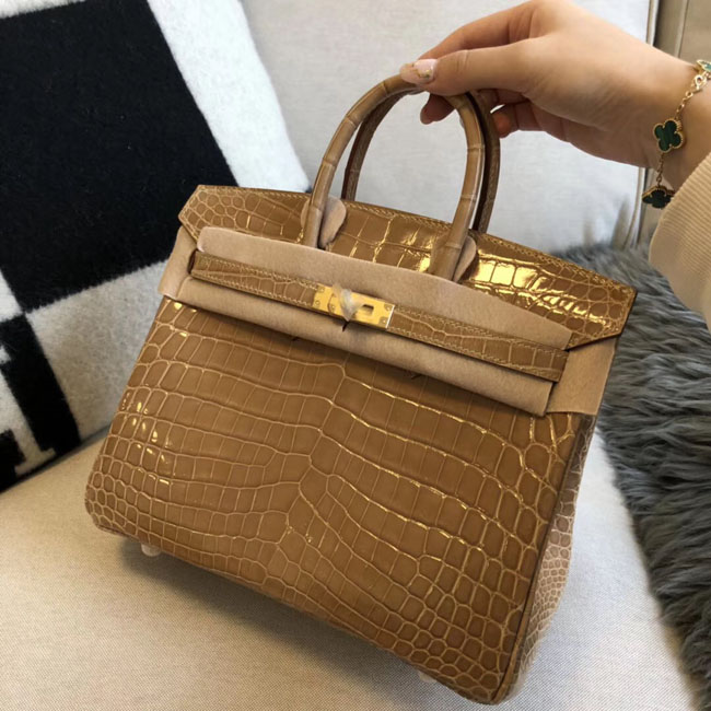 エルメス バーキン25 プシエール クロコダイル ゴールド金具