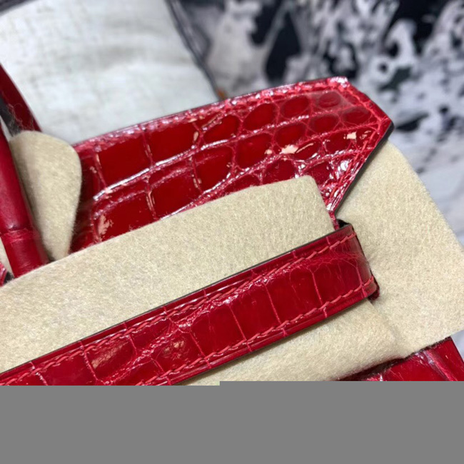 エルメス バーキン25 ブレイズ クロコダイル ニロティカス シルバー金具