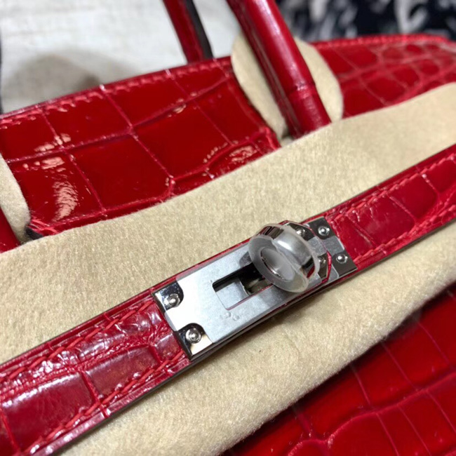 エルメス バーキン25 ブレイズ クロコダイル ニロティカス シルバー金具