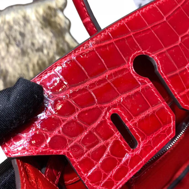 エルメス バーキン25 ブレイズ クロコダイル ニロティカス シルバー金具