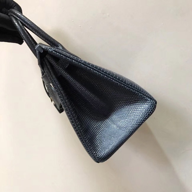 エルメス バーキン25 ブラック リザード ゴールド金具