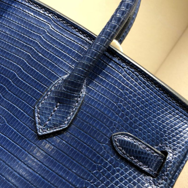 エルメス バーキン25 ブルーエレクトリック リザード ゴールド金具