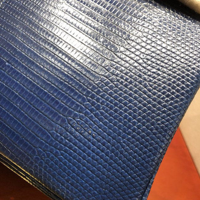 エルメス バーキン25 ブルーエレクトリック リザード ゴールド金具