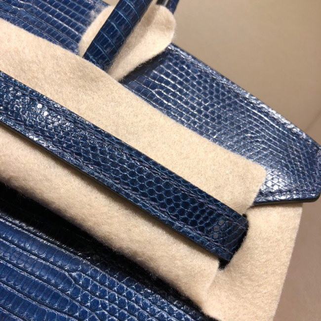 エルメス バーキン25 ブルーエレクトリック リザード ゴールド金具