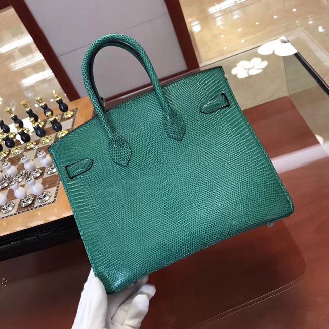 エルメス バーキン25 マラカイト リザード シルバー金具