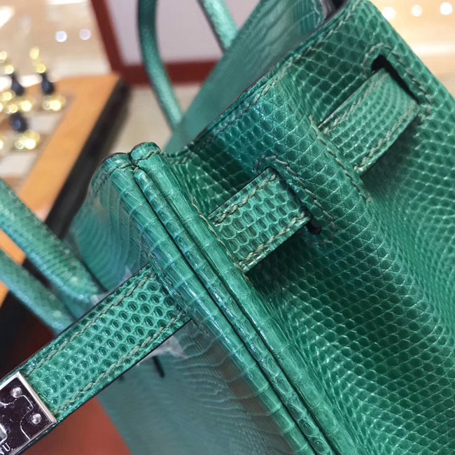 エルメス バーキン25 マラカイト リザード シルバー金具