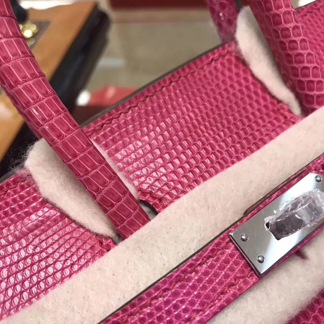 エルメス バーキン25 ローズショッキング リザード シルバー金具