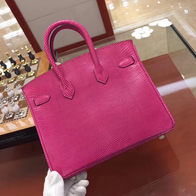 エルメス バーキン25 ローズショッキング リザード シルバー金具