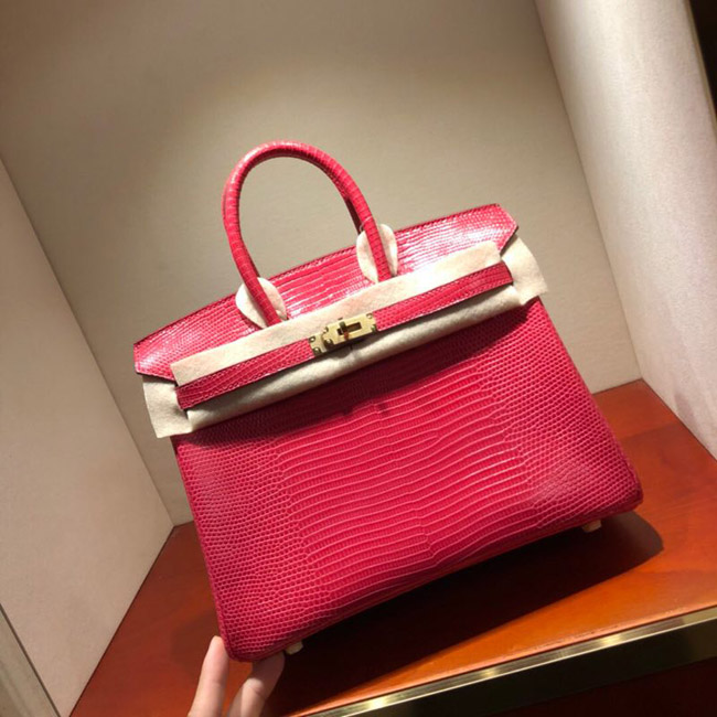 エルメス バーキン25 トスカ リザード ゴールド金具