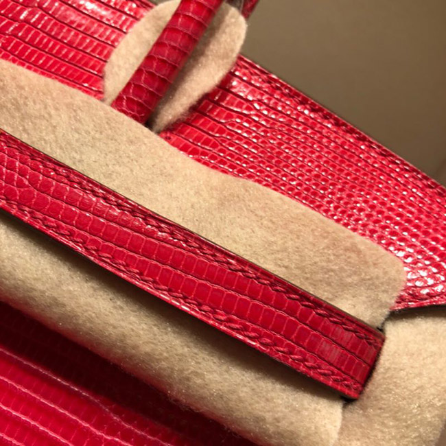 エルメス バーキン25 トスカ リザード ゴールド金具