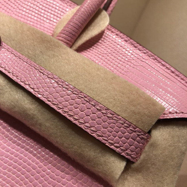 エルメス バーキン25 ピンク リザード シルバー金具