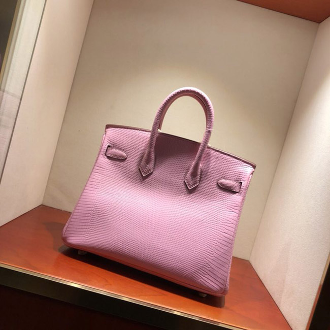 エルメス バーキン25 ピンク リザード シルバー金具