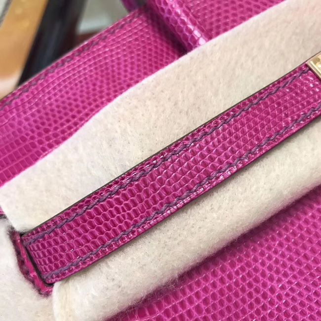 エルメス バーキン25 ローズパープル リザード ゴールド金具