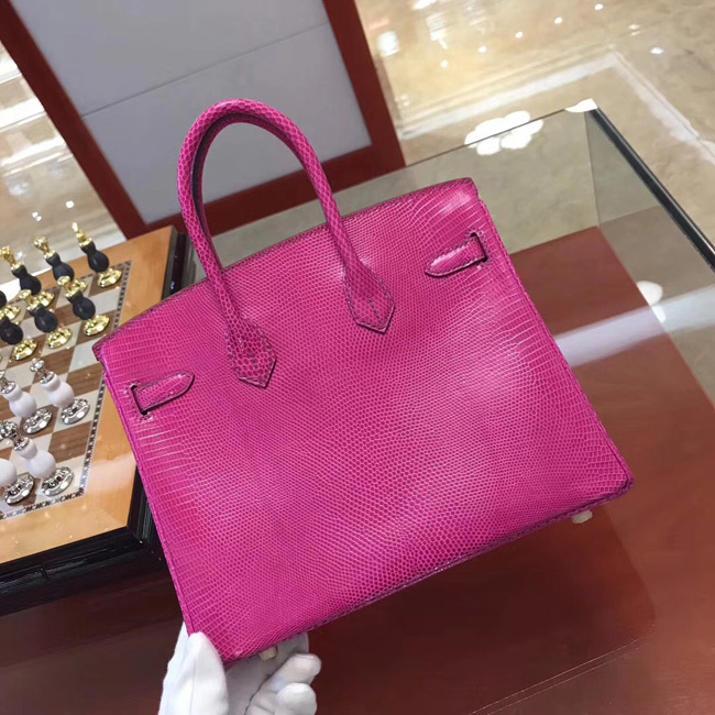 エルメス バーキン25 ローズパープル リザード ゴールド金具
