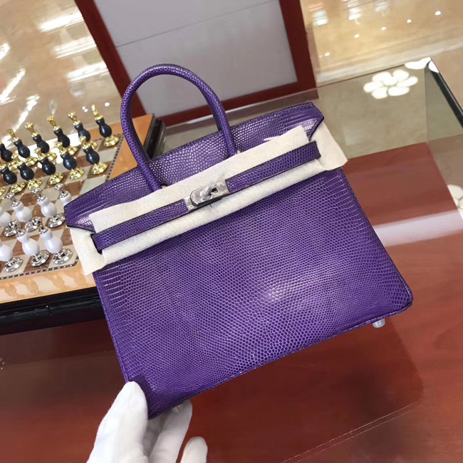 エルメス バーキン25 クロッカス リザード シルバー金具