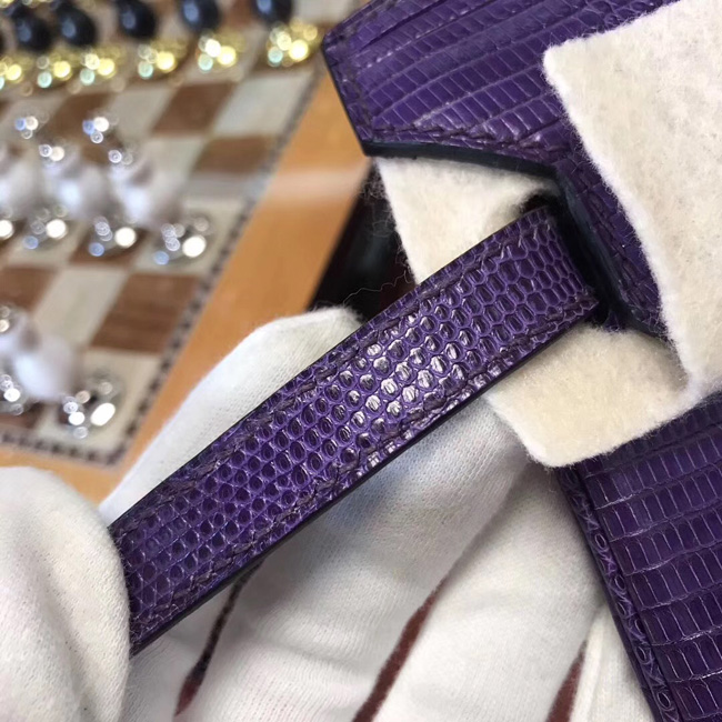 エルメス バーキン25 クロッカス リザード シルバー金具