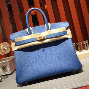 エルメス バーキン25 ブルータラサ トゴ ゴールド金具