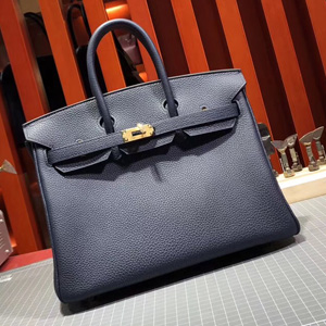 エルメス バーキン25 ブルーニュイ トゴ ゴールド金具