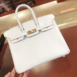 エルメス バーキン25 ホワイト ヴォーエプソン ゴールド金具