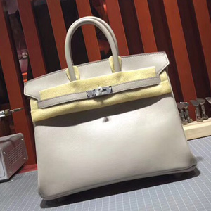 エルメス バーキン25 パールグレー スイフト シルバー金具