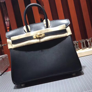 エルメス バーキン25 ブラック ボックスカーフ ゴールド金具