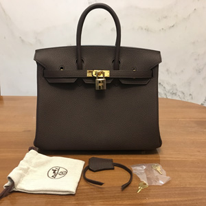 エルメス バーキン25 ショコラ トゴ ゴールド金具