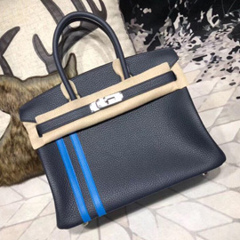 エルメス　バーキンオフィシエ25　ブルートンペット/ミコノス　トゴ/スイフト シルバー金具
