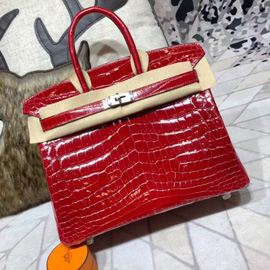 エルメス バーキン25 ブレイズ クロコダイル ニロティカス シルバー金具