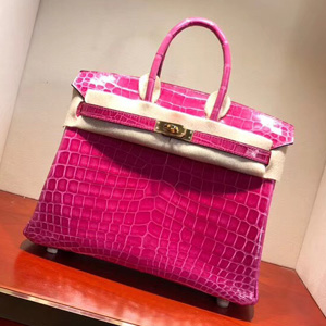 エルメス バーキン25 ローズシェヘラザード クロコダイル シルバー金具