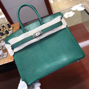 エルメス バーキン25 マラカイト リザード シルバー金具