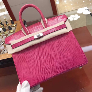 エルメス バーキン25 ローズショッキング リザード シルバー金具