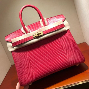 エルメス バーキン25 トスカ リザード ゴールド金具