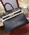 エルメス バーキン30 ブラック オーストリッチ ゴールド金具