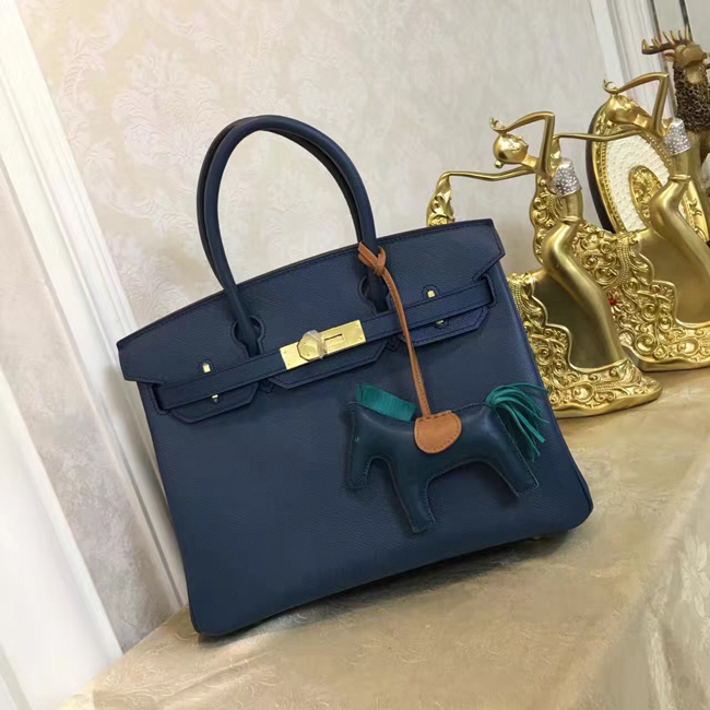 エルメス バーキン30 ブルーサフィール ヴォーエプソン ゴールド金具