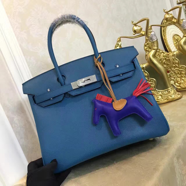エルメス バーキン30 ブルージーン ヴォーエプソン シルバー金具