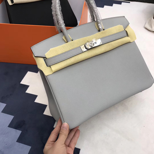 エルメス バーキン30 ブルーグラシエ ヴォーエプソン シルバー金具