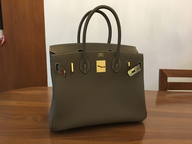 エルメス バーキン 30 エトゥープ トゴ ゴールド金具