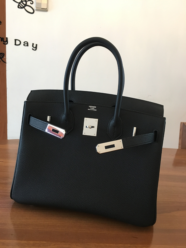 エルメス バーキン30 ブラック トゴ シルバー金具