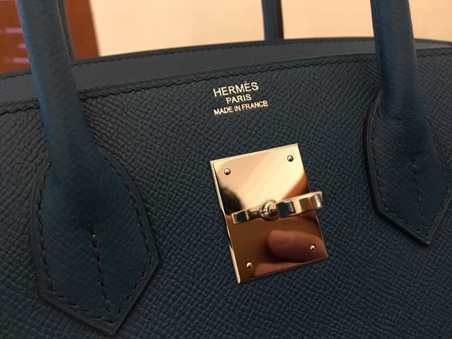 エルメス バーキン30 ブルートンペット ヴォーエプソン シルバー金具