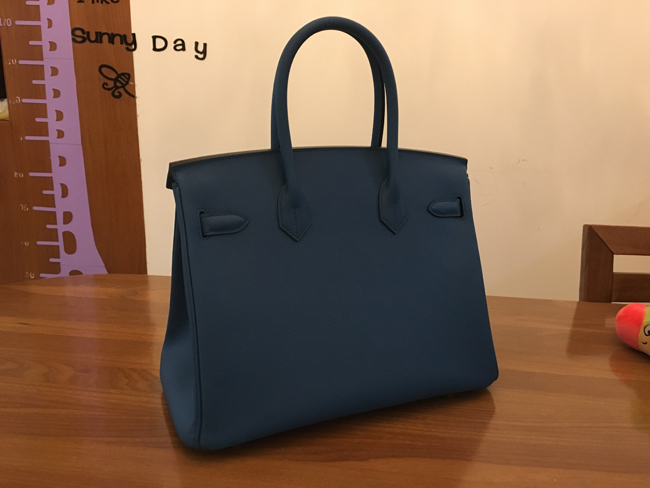 エルメス バーキン30 ブルートンペット ヴォーエプソン シルバー金具