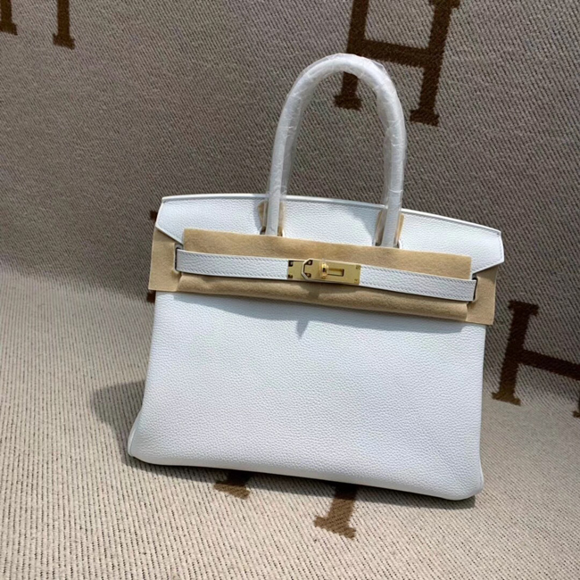 エルメス バーキン30 ホワイト トリヨンクレマンス ゴールド金具