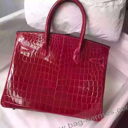エルメス バーキン30 ブーゲンビリエ クロコダイル シルバー金具