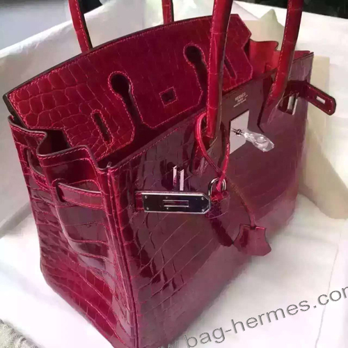 エルメス バーキン30 ブーゲンビリエ クロコダイル シルバー金具