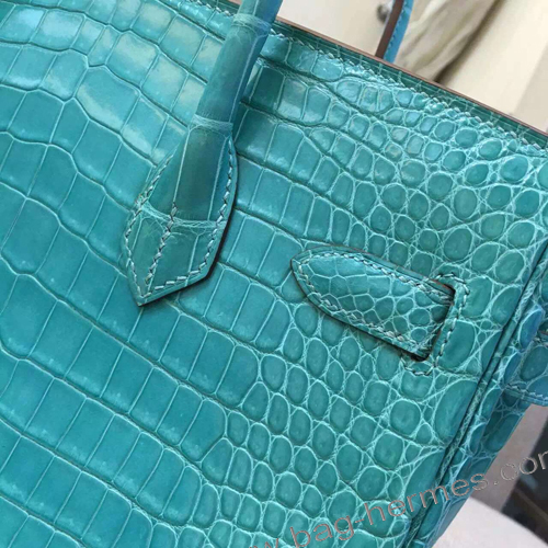 エルメス バーキン30 ブルーアトール クロコダイル シルバー金具